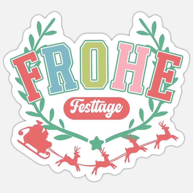 Frohe Festtage - Sticker Größe S (10 x 10 cm) - Mattweiß