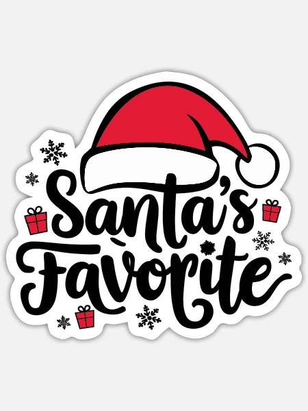 Santas Favorite – Weihnachtsmann-Mütze - Sticker Größe S (10 x 10 cm) - Mattweiß
