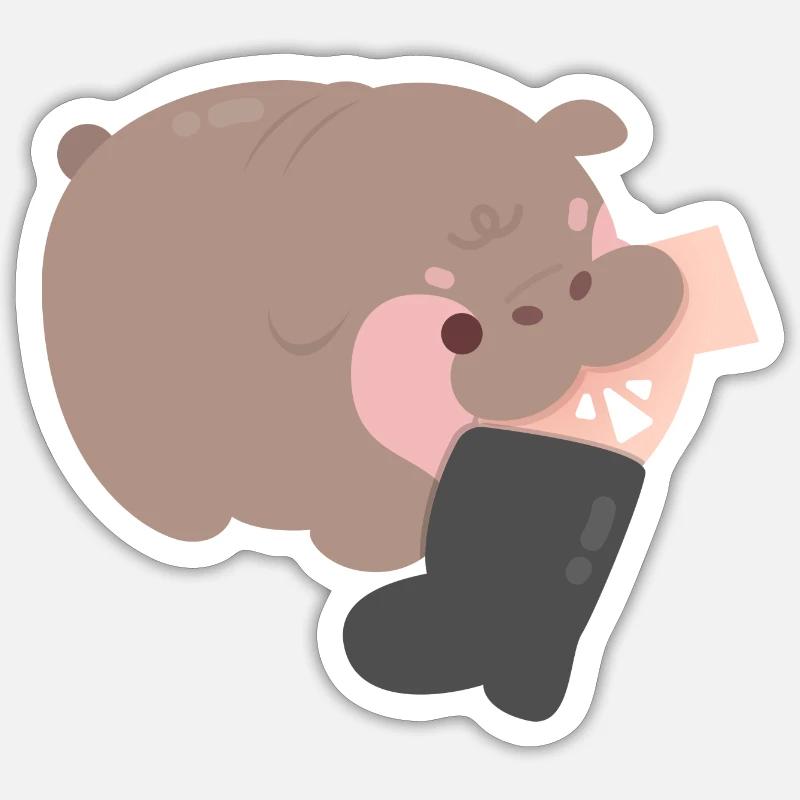 Wütender Muh Deng Nilpferd Sticker Größe S (10 x 10 cm)