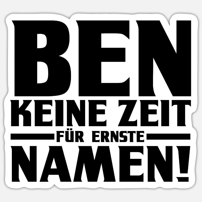 Prénom Ben - Sticker taille S (10 x 10 cm) - blanc mat
