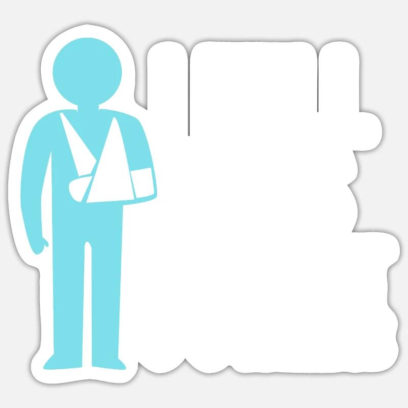 Broken Arm Bone Fracture Sticker size S (10 x 10 cm)