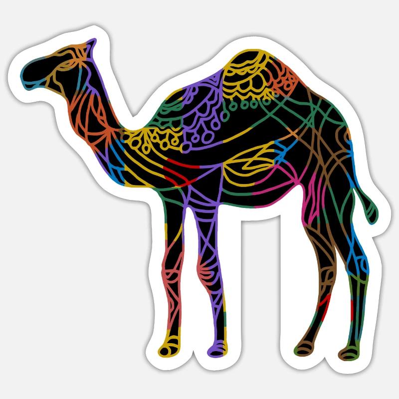 Chameau - Sticker taille S (10 x 10 cm) - blanc mat