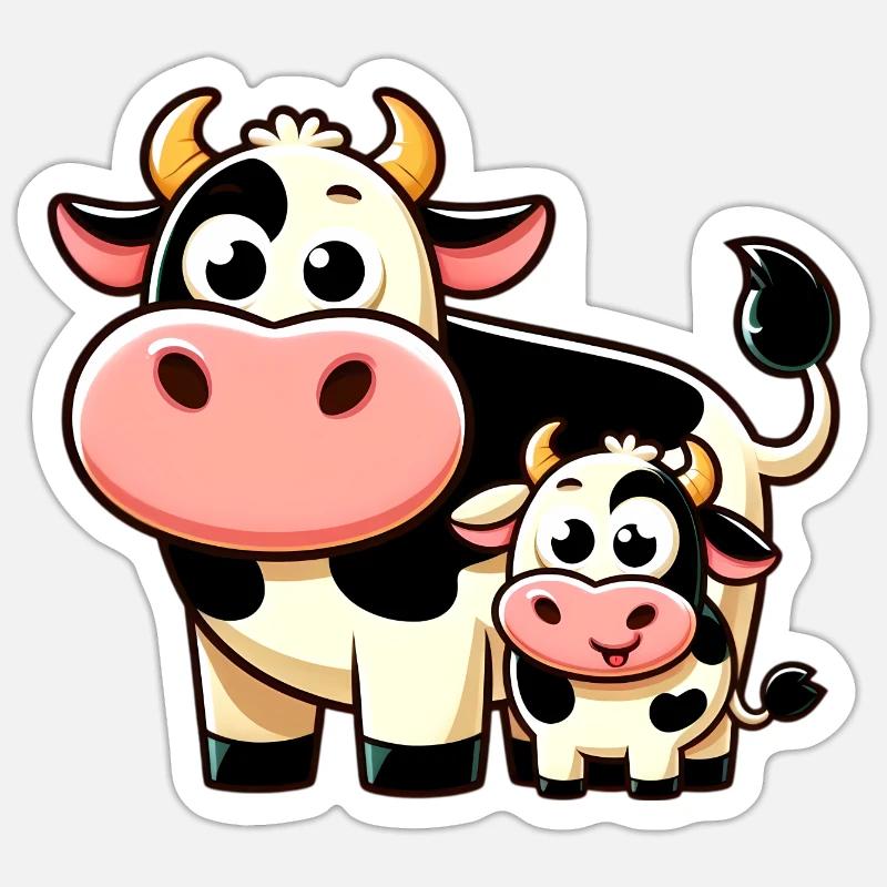 Cow Cows - Sticker size S (10 x 10 cm) - white matte