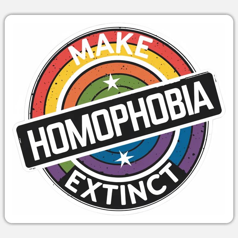 Make Homophobia Extinct 9 - Sticker Größe S (10 x 10 cm) - Mattweiß