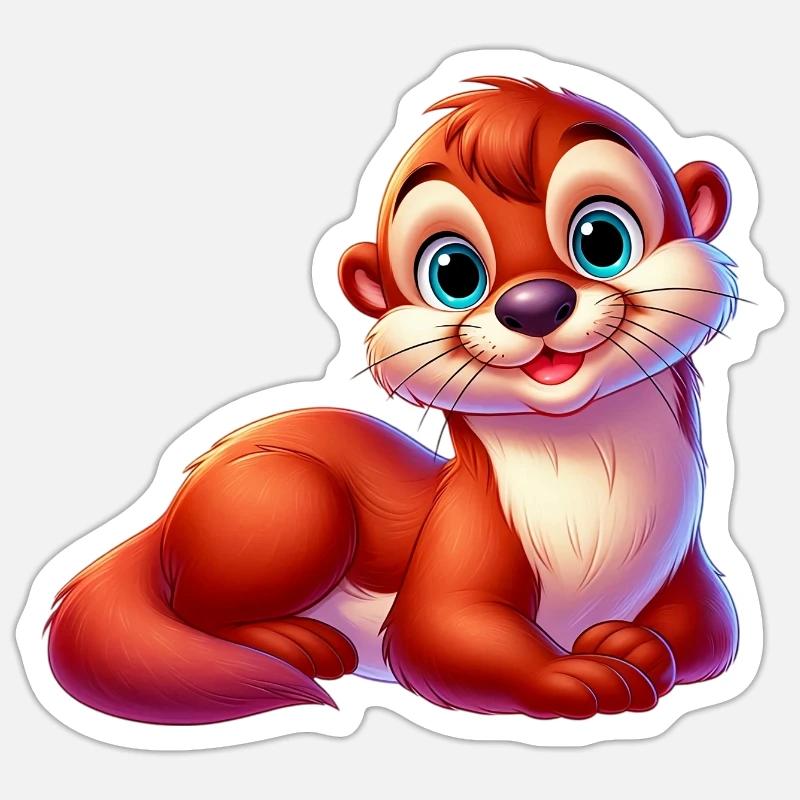 Otter - Sticker Größe S (10 x 10 cm) - Mattweiß