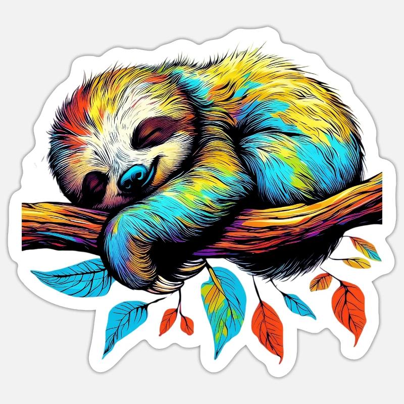 Sloth - Sticker size S (10 x 10 cm) - white matte