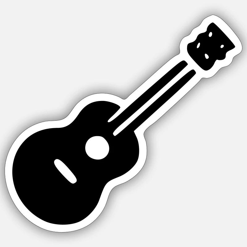 Guitare - Sticker taille S (10 x 10 cm) - blanc mat