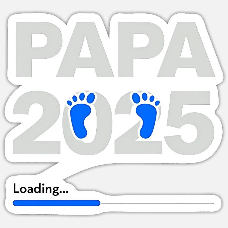 Papa 2025 Loading Väter Geschenk Sticker Größe S (10 x 10 cm)