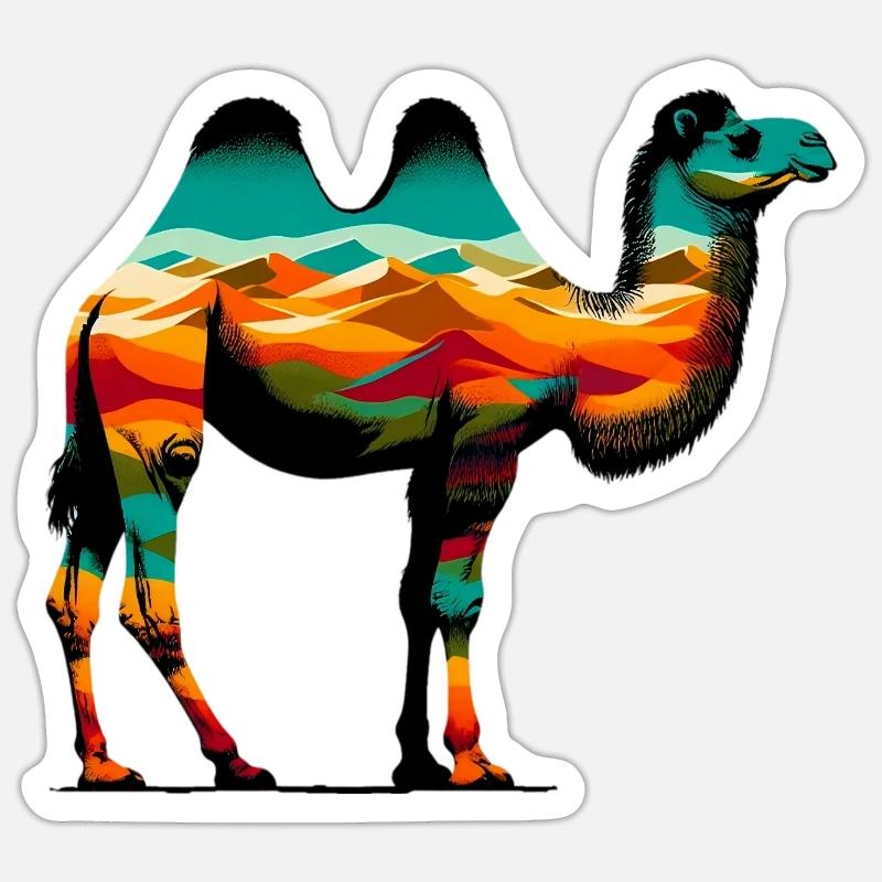 Kamel - Sticker Größe S (10 x 10 cm) - Mattweiß