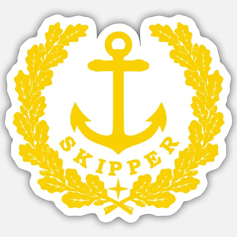Skipper Anchor Logo or Sticker taille S (10 x 10 cm)