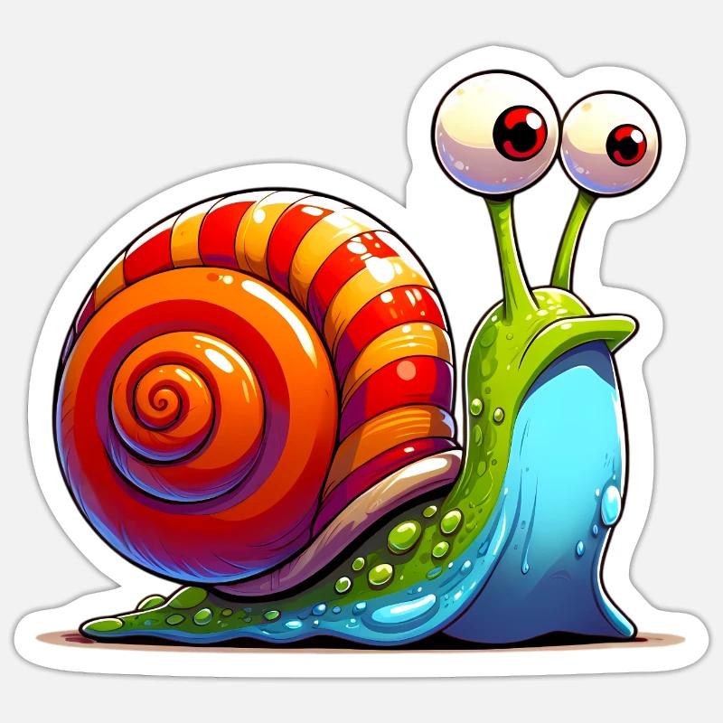Escargot - Sticker taille S (10 x 10 cm) - blanc mat