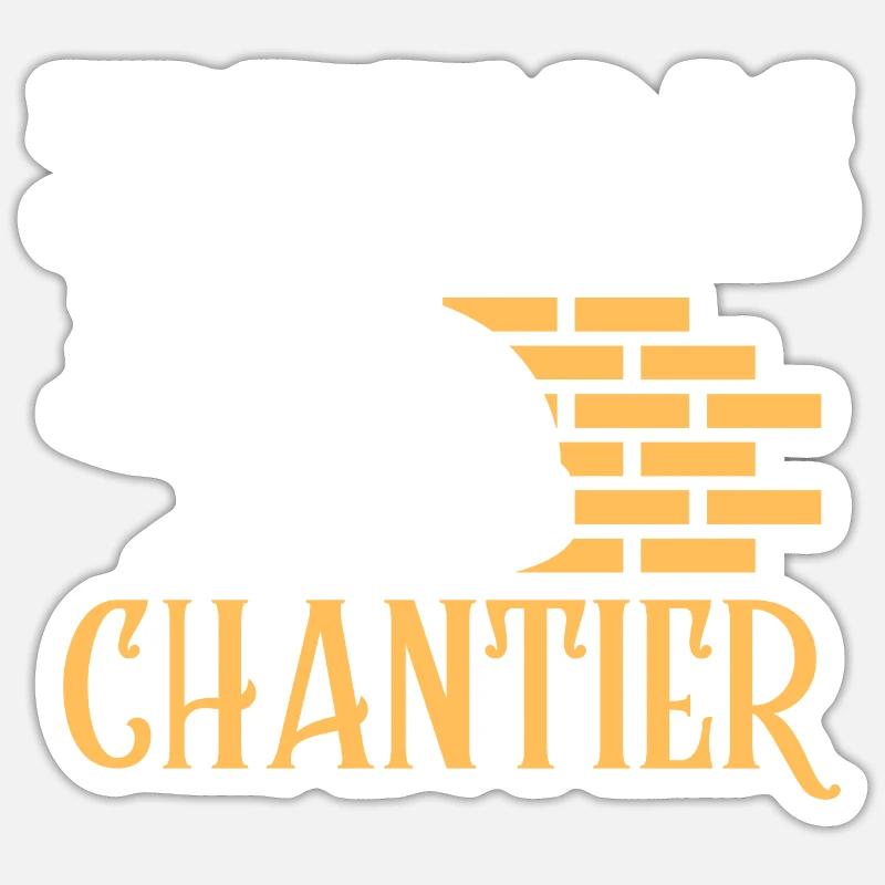 Chantier - Sticker taille S (10 x 10 cm) - blanc mat