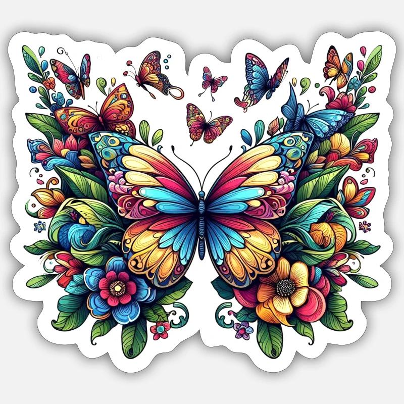 Butterflies 1 - Sticker size S (10 x 10 cm) - white matte