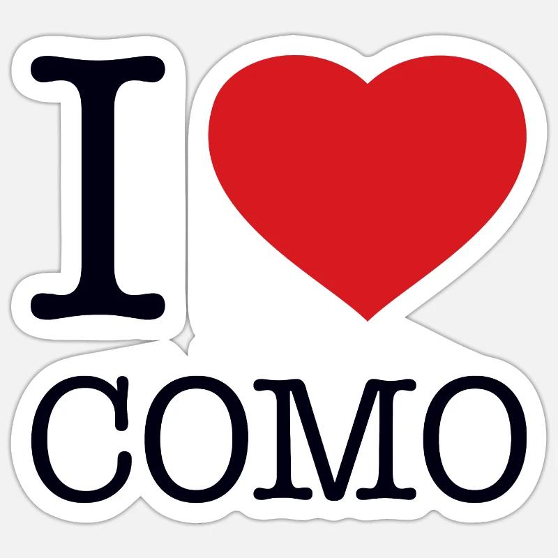 AMO COMO - Sticker formato S (10 x 10 cm) - bianco opaco
