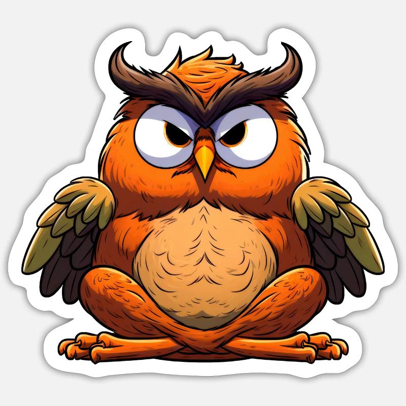 Yogi Eule Sticker Größe S (10 x 10 cm)