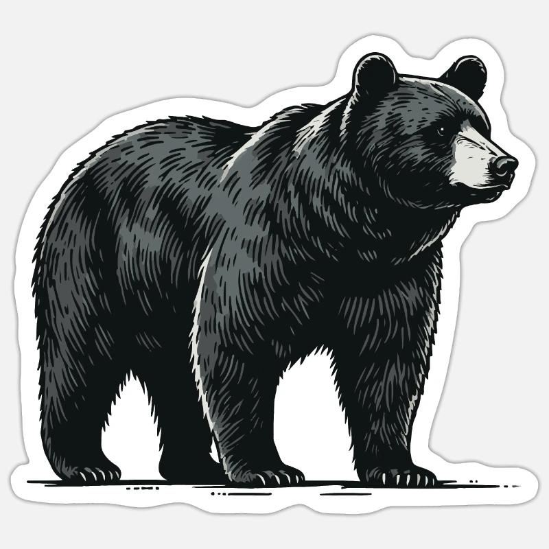 Black bear Sticker size S (10 x 10 cm)