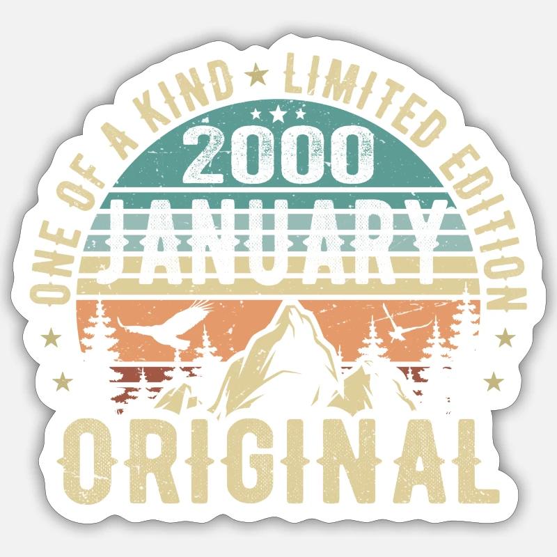 Geburtstagsgeschenk Januar 2000 - January 2000 Sticker Größe S (10 x 10 cm)