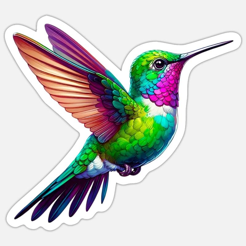 Colibri - Sticker taille S (10 x 10 cm) - blanc mat