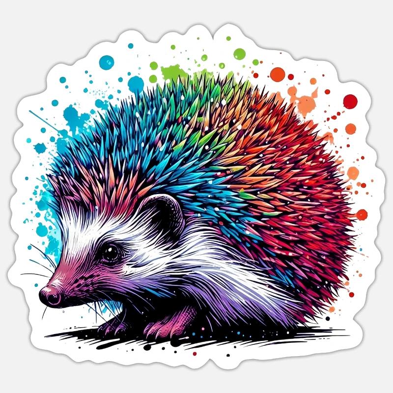Igel - Sticker Größe S (10 x 10 cm) - Mattweiß
