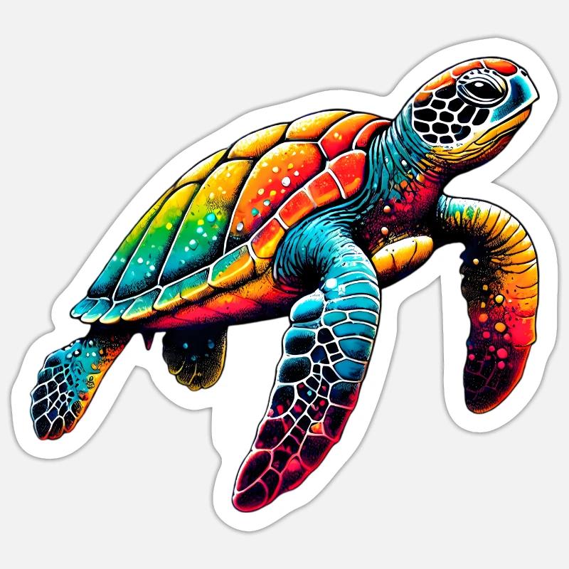 Turtle - Sticker size S (10 x 10 cm) - white matte