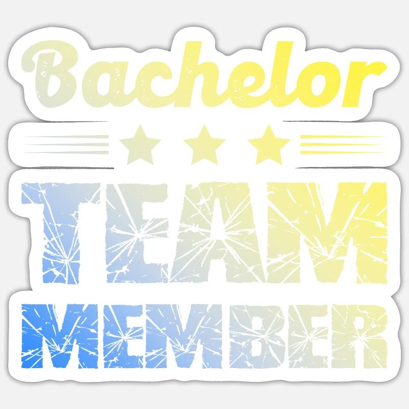 Bachelor Team - Sticker Größe S (10 x 10 cm) - Mattweiß