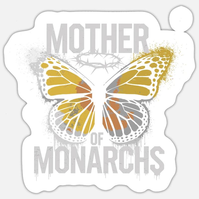 Papillon monarque Passion - Sticker taille S (10 x 10 cm) - blanc mat