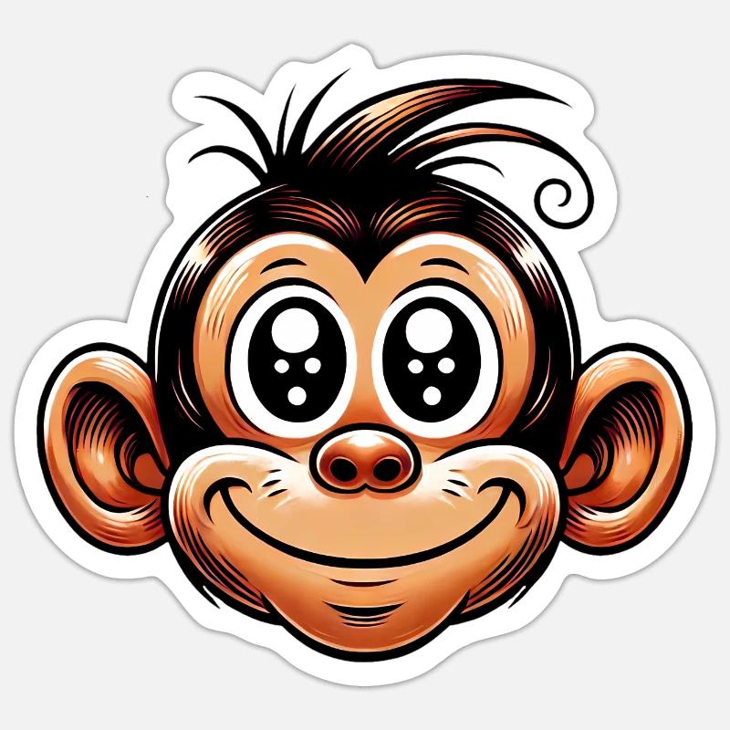 Monkey - Sticker size S (10 x 10 cm) - white matte