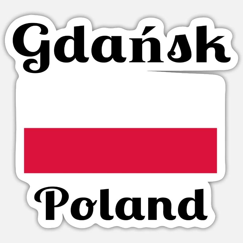 Gdańsk, Pologne - Imprimés élégants - Sticker taille S (10 x 10 cm) - blanc mat