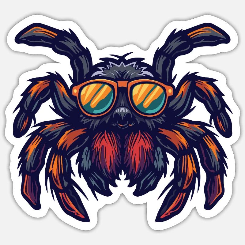 Spinne Tarantula Tier - Sticker Größe S (10 x 10 cm) - Mattweiß