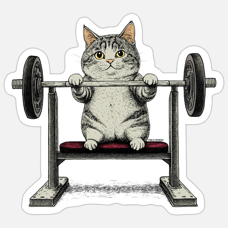 Ajustement Cat - Sticker taille S (10 x 10 cm) - blanc mat