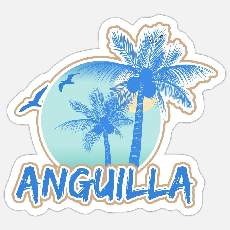 Anguilla - Sticker taille S (10 x 10 cm) - blanc mat