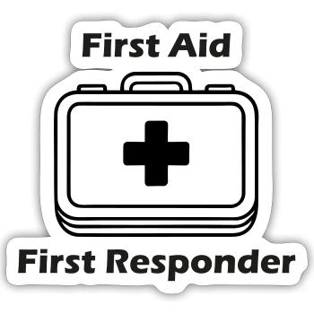 Medical Equipment - "First Aid, First Responder" - Sticker size S (10 x 10 cm) - white matte - Front