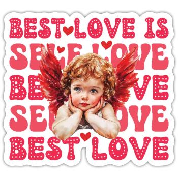 Valentines Day Cupid Self Love - Sticker size S (10 x 10 cm) - white matte - Front