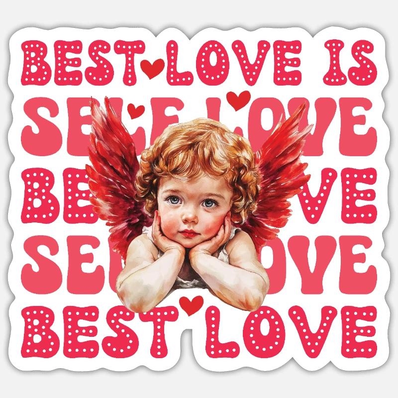 Valentinstag Amor Selbstliebe Sticker Größe S (10 x 10 cm)