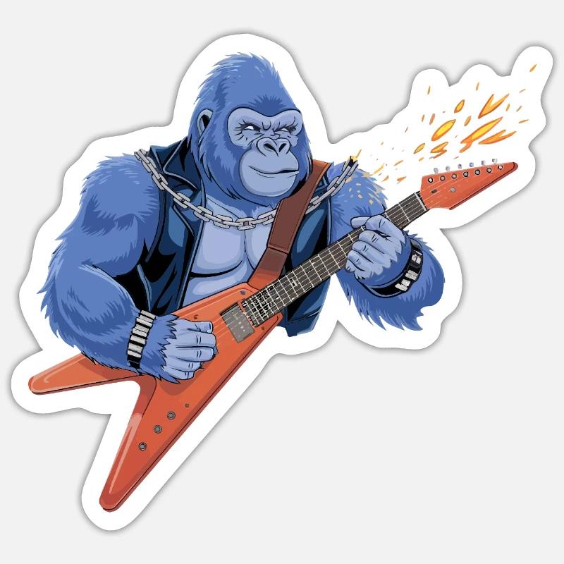 Gorille à bascule Sticker taille S (10 x 10 cm)
