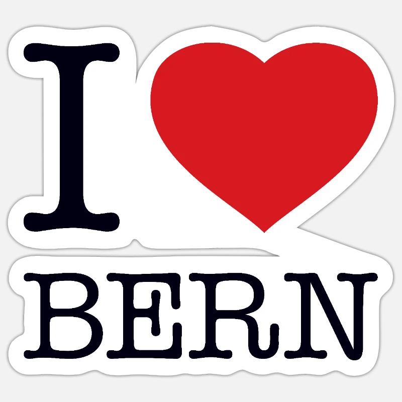 I LOVE BERN - Sticker size S (10 x 10 cm) - white matte