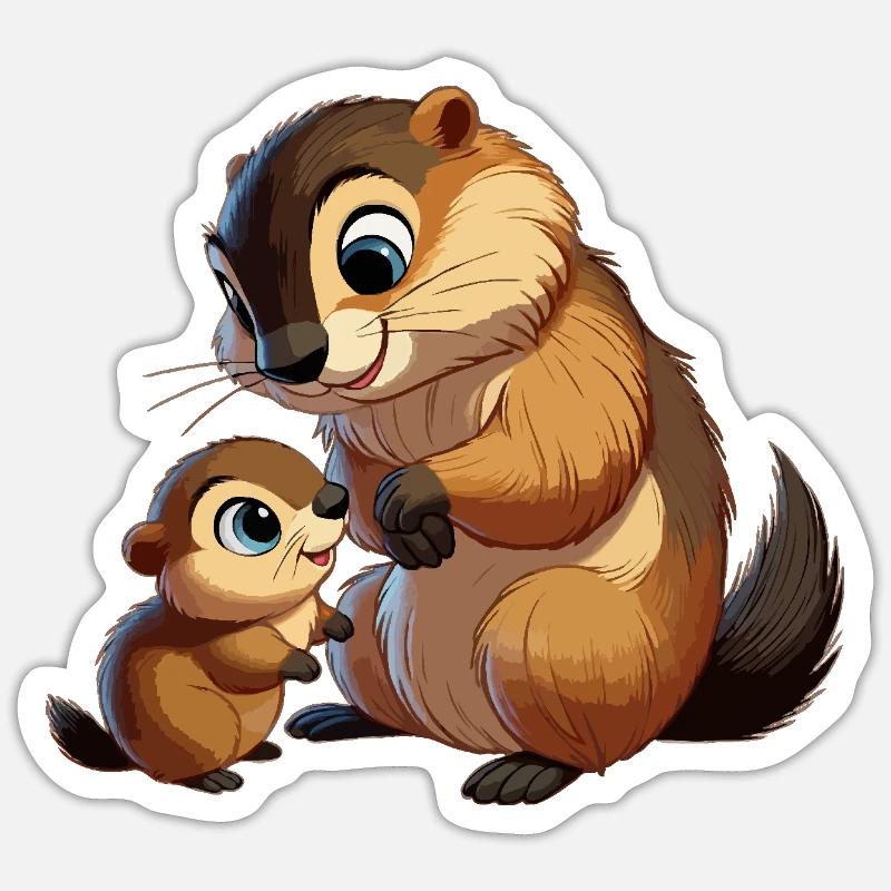 Alpine Marmot Murmeltier Sticker size S (10 x 10 cm)