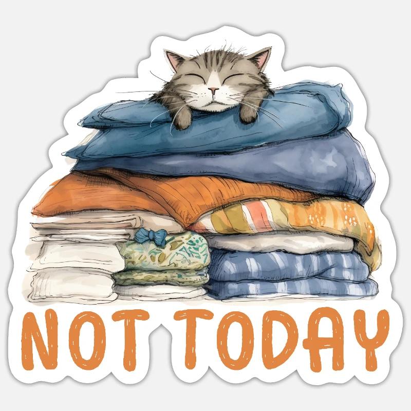 Cool Cat - Not Today - Sticker size S (10 x 10 cm) - white matte