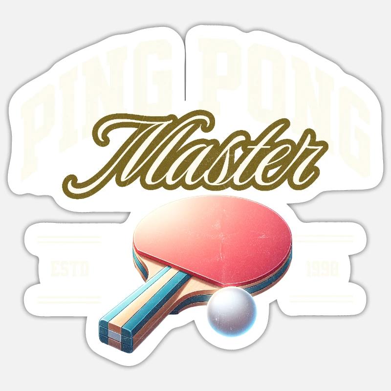 Ping-pong - Sticker taille S (10 x 10 cm) - blanc mat