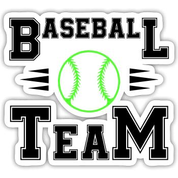 Baseball Team - Sticker size S (10 x 10 cm) - white matte - Front