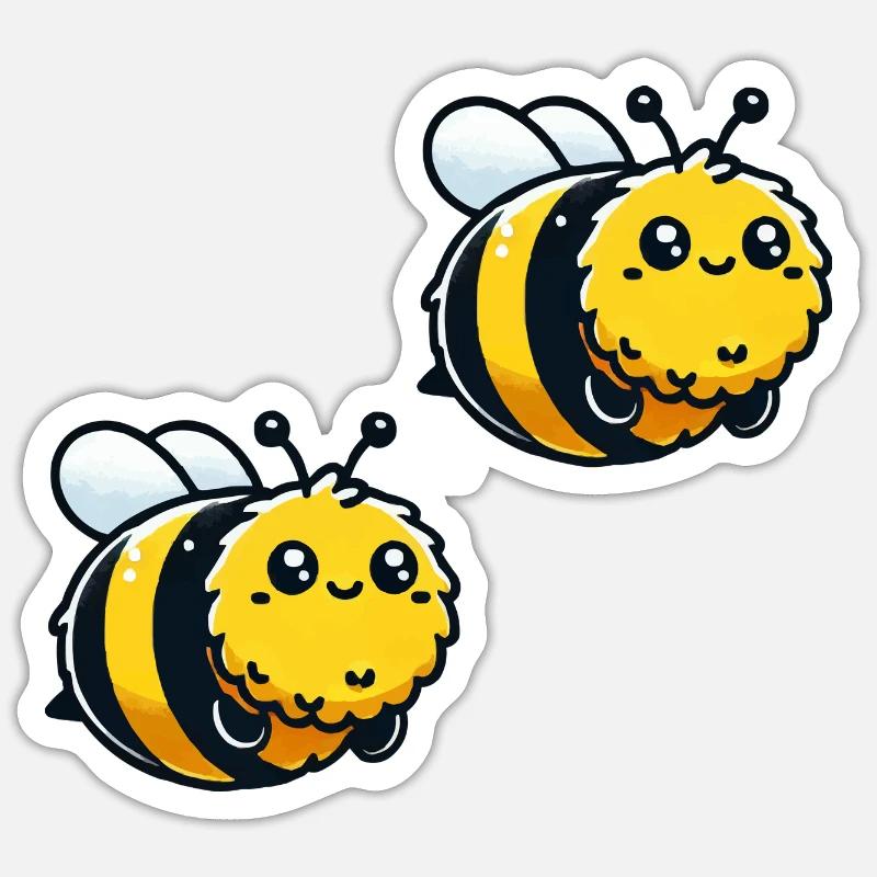 hummel biene 2 Sticker Größe S (10 x 10 cm)