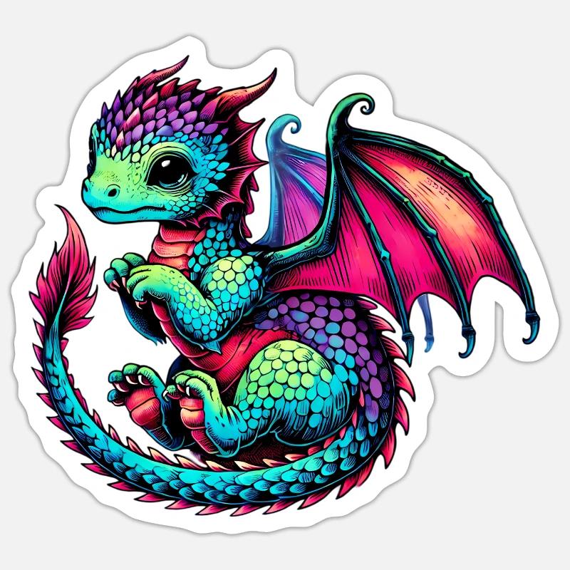 Dragon - Sticker size S (10 x 10 cm) - white matte