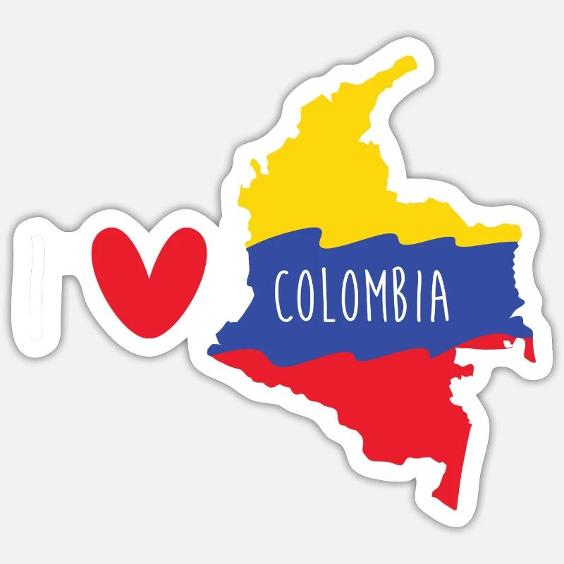 Colombie - Sticker taille S (10 x 10 cm) - blanc mat