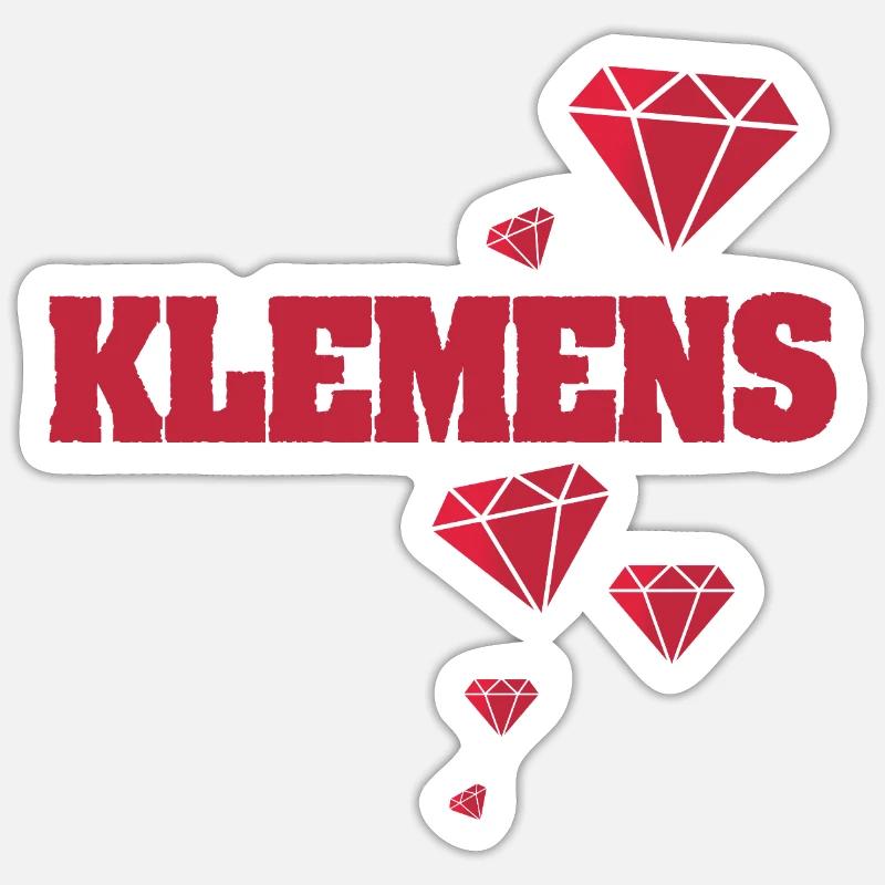 Nom Klemens - Sticker taille S (10 x 10 cm) - blanc mat