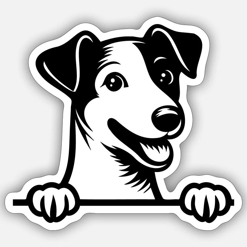Jack Russel Terrier - Sticker Größe S (10 x 10 cm) - Mattweiß