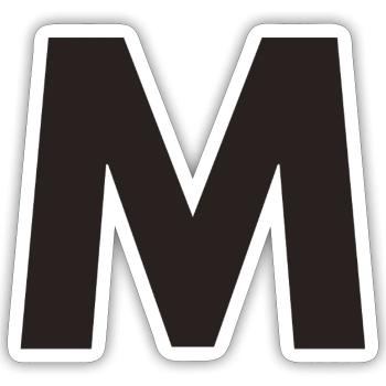 M - Sticker Größe S (10 x 10 cm) - Mattweiß - Vorne