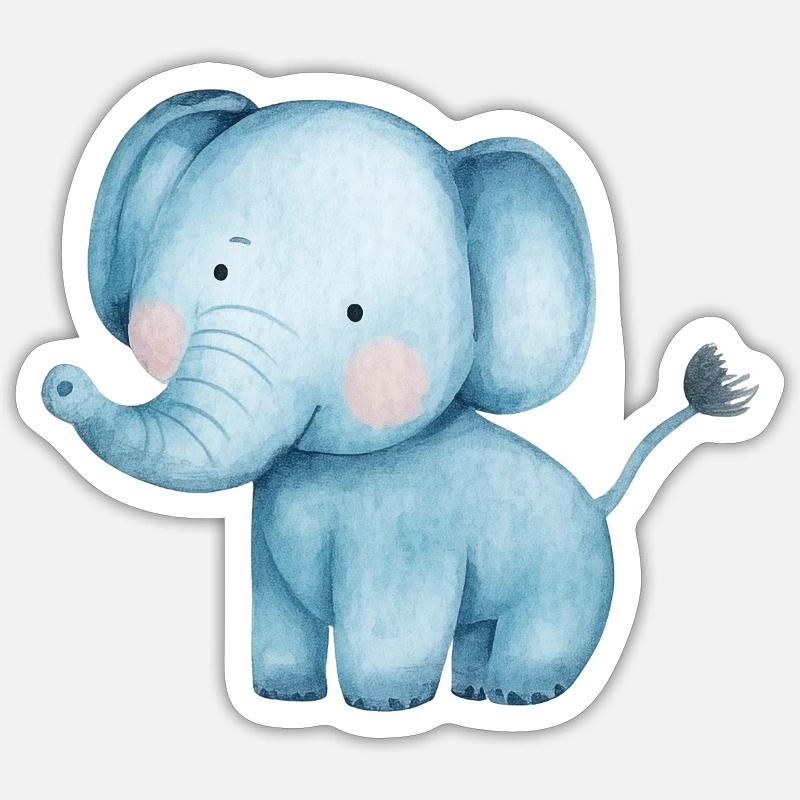 Elefant Watercolour Sticker Größe S (10 x 10 cm)