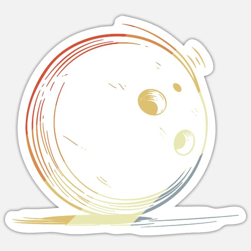 Bowling Retro Look - Sticker Größe S (10 x 10 cm) - Mattweiß
