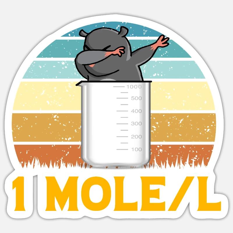 Maulwurf-Dabbing - Sticker Größe S (10 x 10 cm) - Mattweiß
