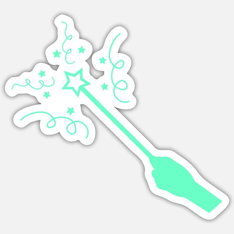 zauberstab - Sticker Größe S (10 x 10 cm) - Mattweiß